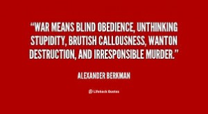 Obedience and war